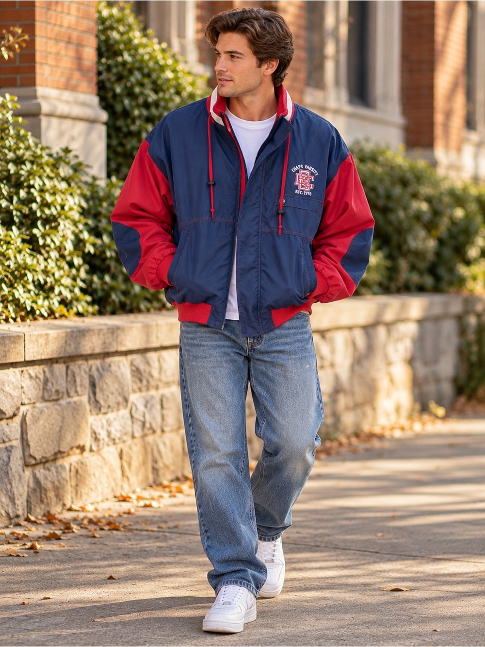 Vintage Chaps Ralph Lauren Varsity Colorblock Windbreaker M